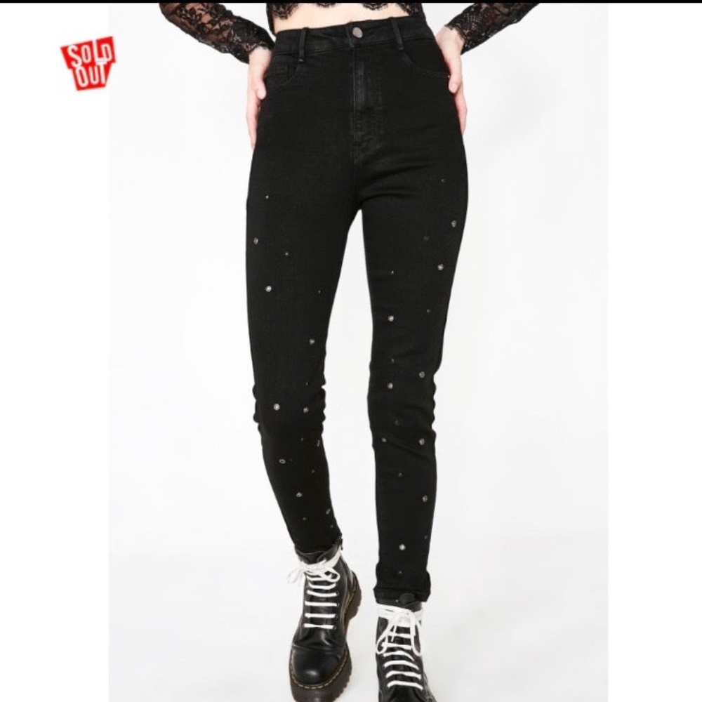 DollsKill grommet high waisted jeans
